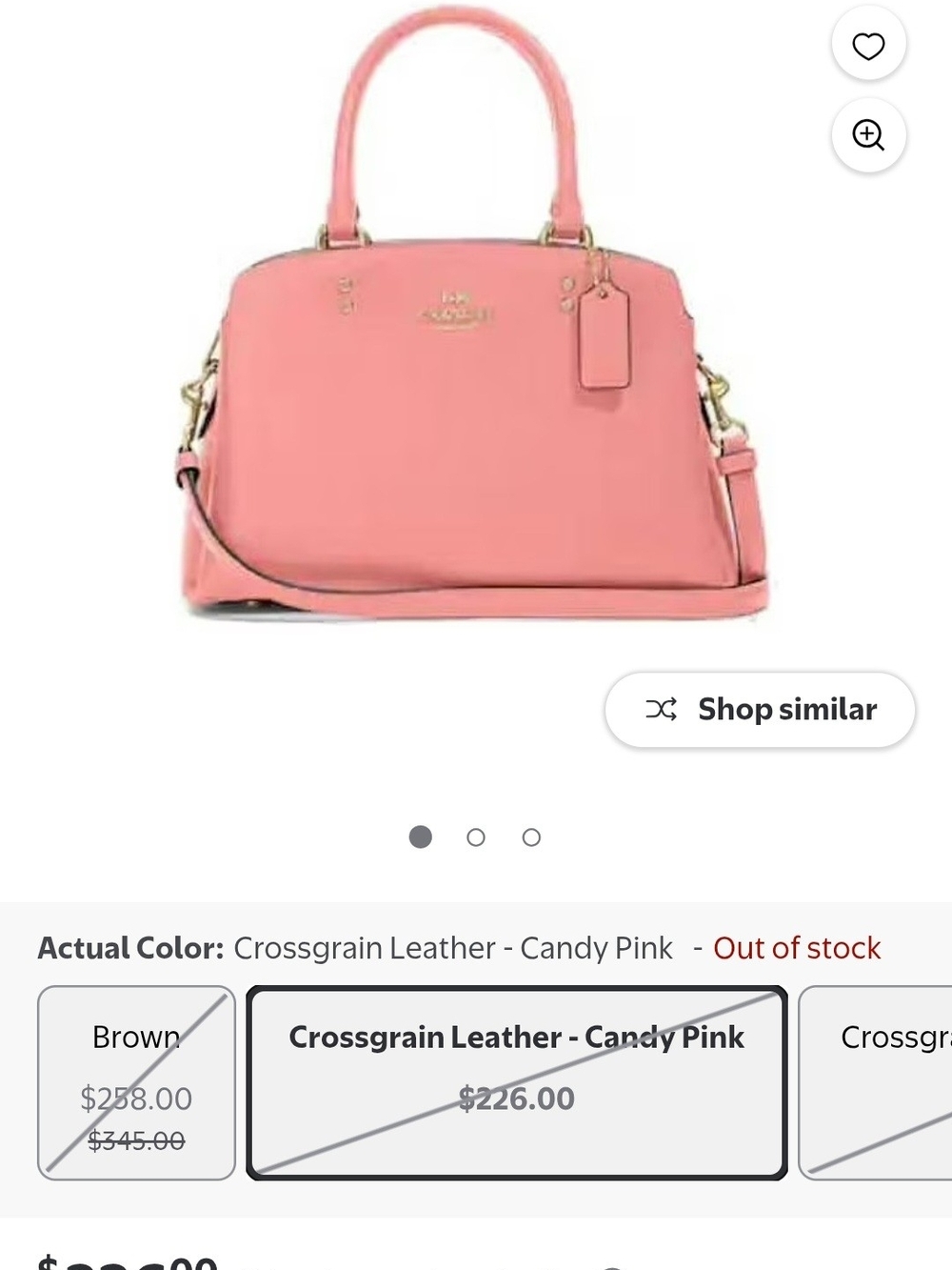 Coach Pink Leather Top-Handle Satchel - Picture 5 of 5